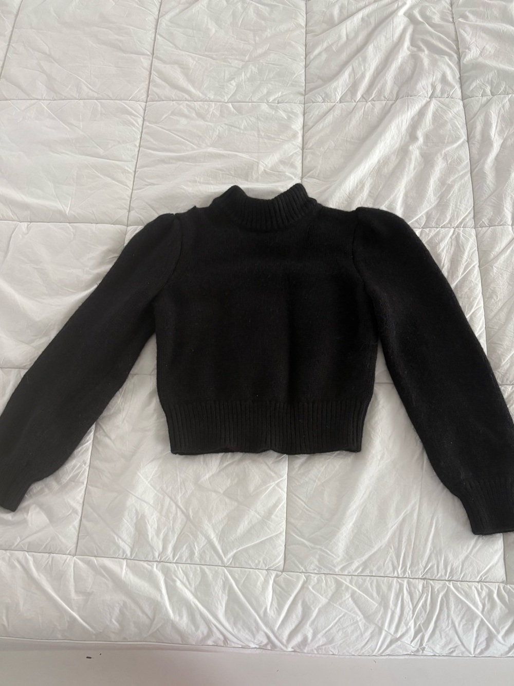 Wilfred Black Merino Wool Puff-Sleeve Sweater